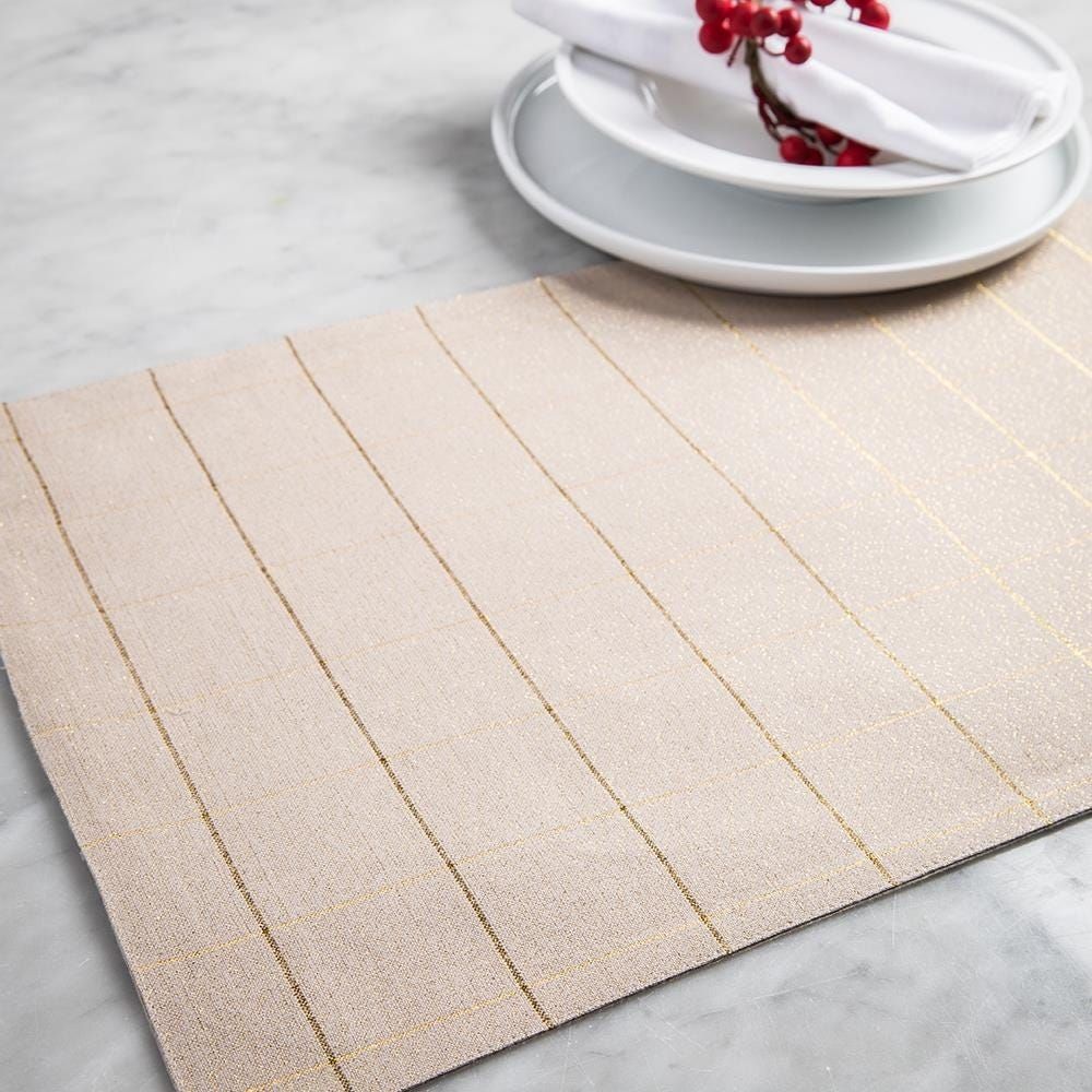 Harman Christmas Soft Check Cotton Placemat (Natural)