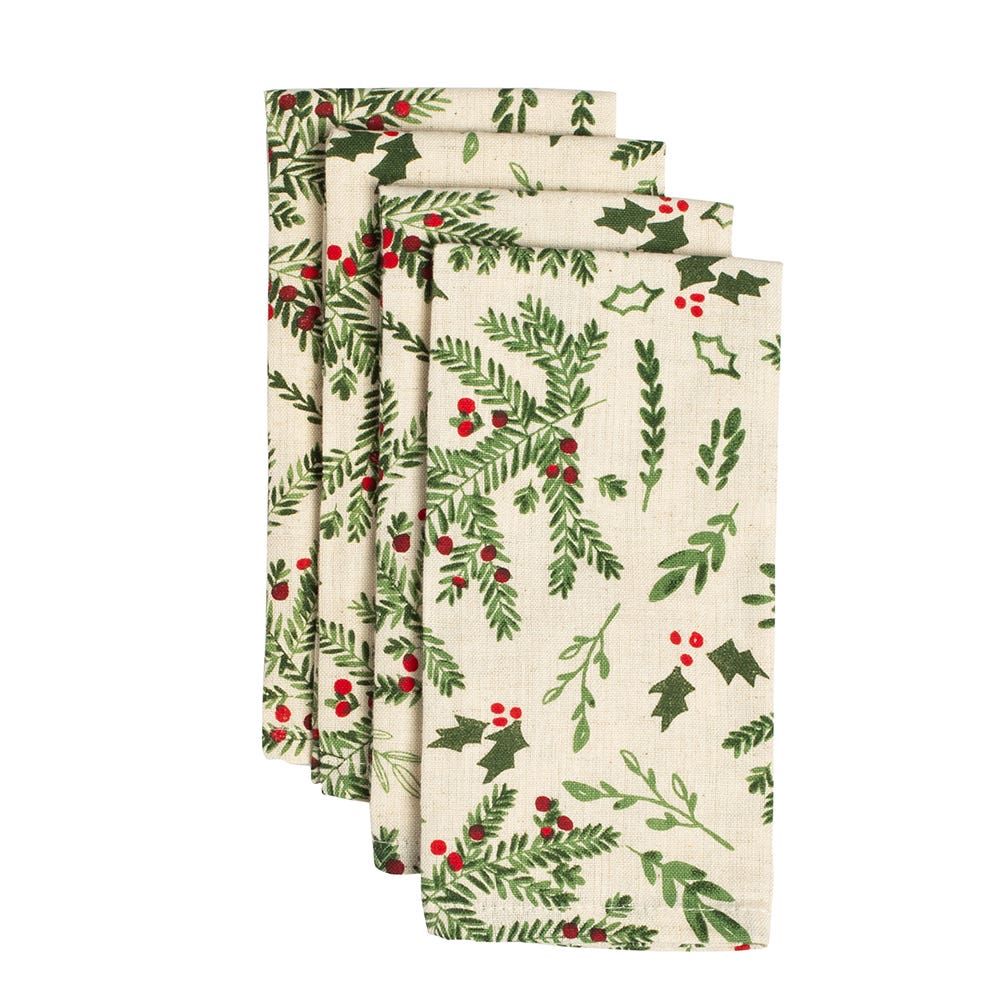 Harman Christmas Holly Cotton Napkin - Set of 4