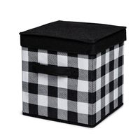 KSP Christmas Soft Storage 'Farmhouse' Box with Lid (White/Black)