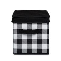 KSP Christmas Soft Storage 'Farmhouse' Box with Lid (White/Black)