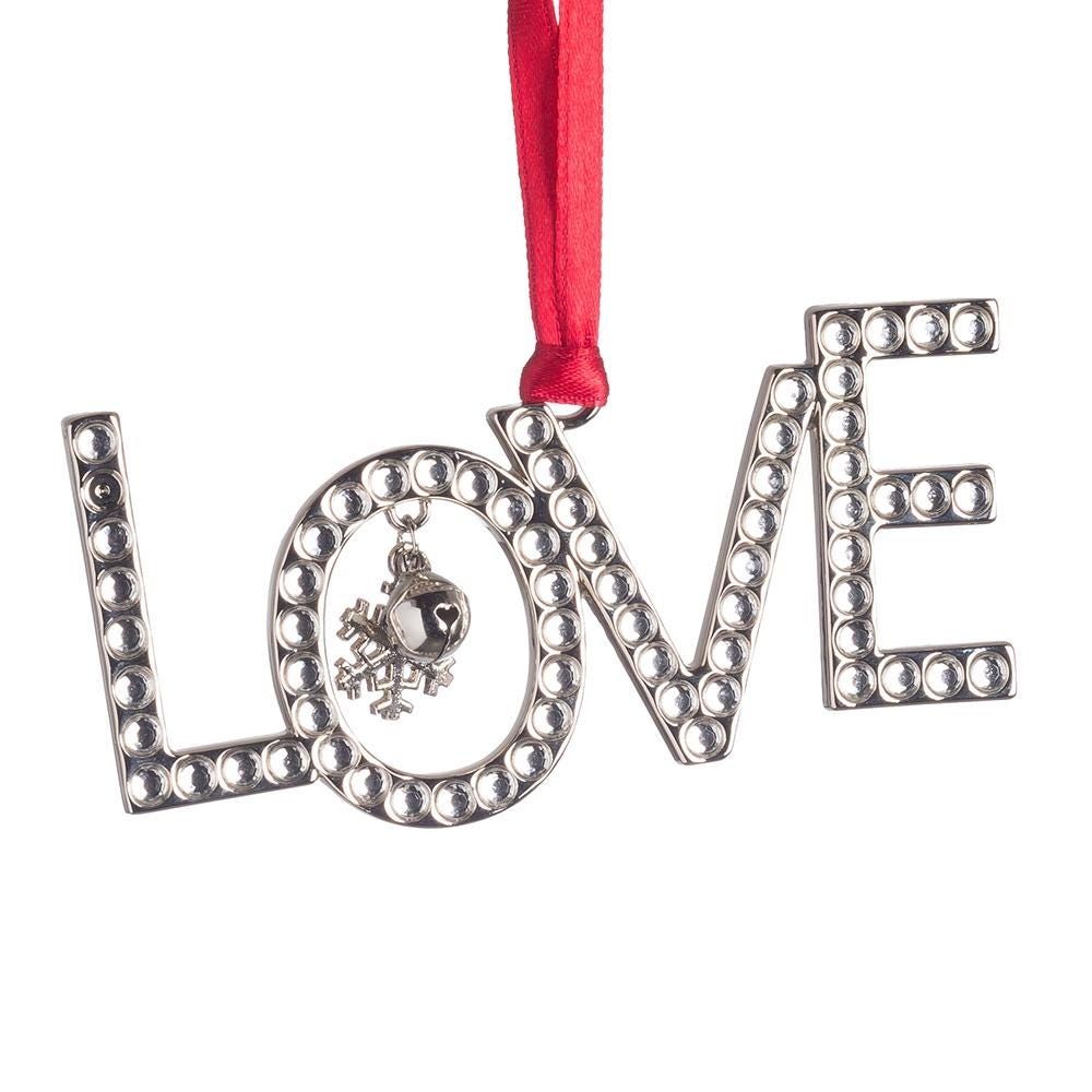 KSP Christmas Sentiments 'Love' Zinc Alloy Ornament (Silver)