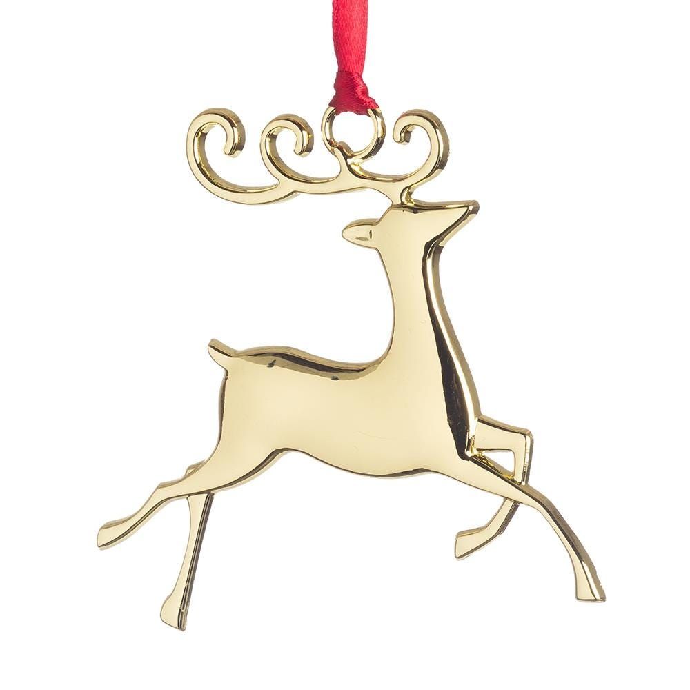 KSP Christmas Shapes 'Deer' Zinc Alloy Ornament (Champagne)