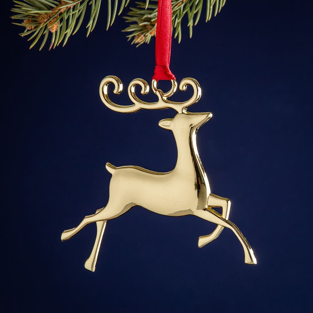 KSP Christmas Shapes 'Deer' Zinc Alloy Ornament (Champagne)