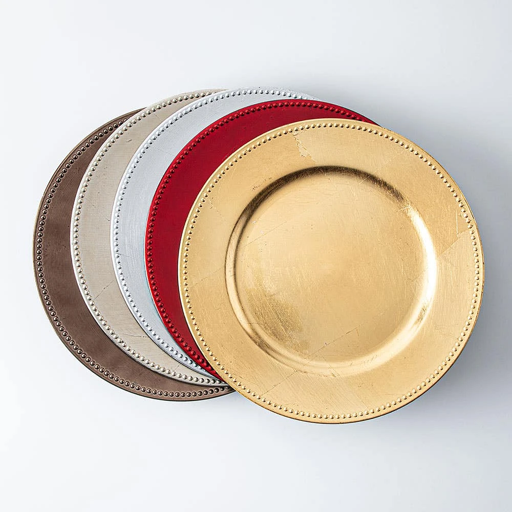 KSP Everyday Charger Plate with Beaded Rim (Champagne)