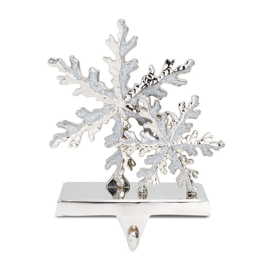 KSP Christmas Mantel Duo 'Snowflake' Stocking Holder (Silver)