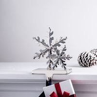 KSP Christmas Mantel Duo 'Snowflake' Stocking Holder (Silver)