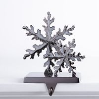 KSP Christmas Mantel Duo 'Snowflake' Stocking Holder (Gunmetal)