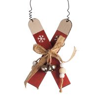 KSP Christmas Natura 'Skis' Wooden Ornament (Red)