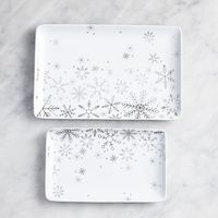 KSP Christmas Entertain 'Snowfall' Porcelain Serving Plate Set of 2