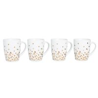 KSP Christmas Decal 'Celebrate' Porcelain Mug - Set of 4