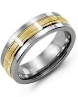 Men's Beveled Milgrain Grooved Wedding Band