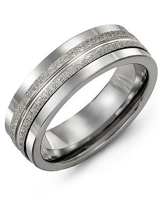 Men's Laser Finish Wedding Ring