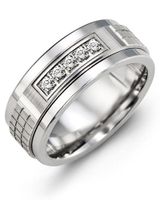 Men's Carved Diamond Wedding Band