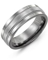 Men's Satin Milgrain Wedding Band