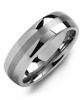 Men's Tungsten Two Band Effect Wedding Ring