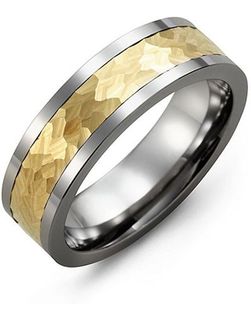 Men's Hammer Effect Wedding Ring