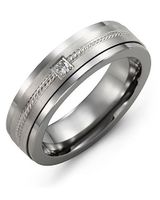 Men's Rope Design Diamond Wedding Band