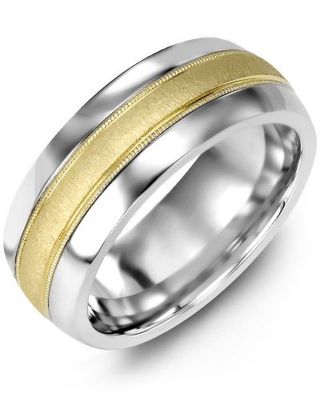 Men's & Women's Classic Dome Milgrain Brushed Wedd