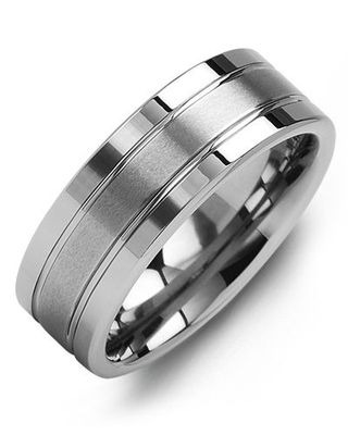 Men's Triple-Band Effect Tungsten Wedding Ring