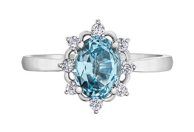 Aquamarine Ladies Engagement Ring