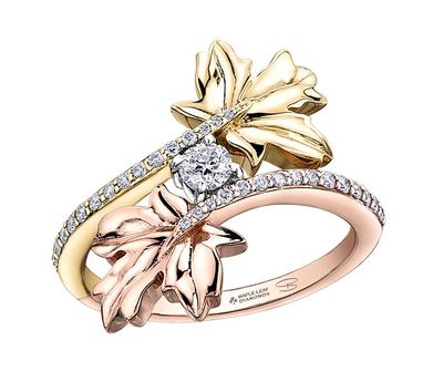 Maple Leaf Diamondsâ¢ Bypass Maple Leaf Ladies Ring