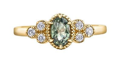 Green Sapphire Ladies Ring