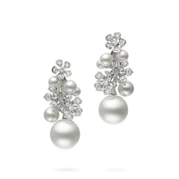 White South Sea and Akoya cultured pearl earrings