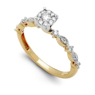 Two-Tone Gold Bridal Set, set with Diamonds