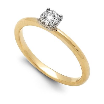 Two-Tone Gold Engagement Ring, set with Diamonds