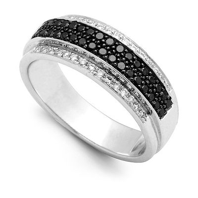 White Gold Anniversary Ring, set with Diamonds