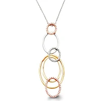 Three-Tone Gold Pendant, set with Diamonds