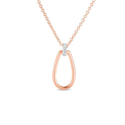 18K Gold Small Stirrup Pendant with Diamond Bale