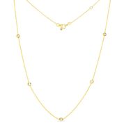 18K Gold 5 Diamond Station Necklace