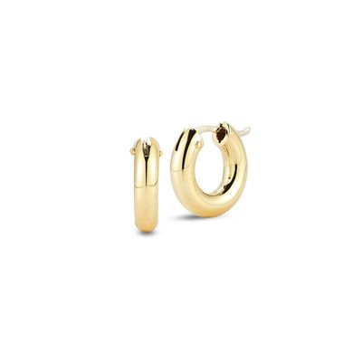 18K Gold Small Round Hoop Earrings