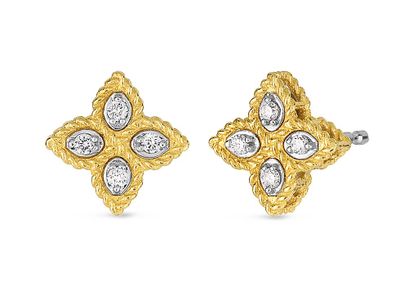 18K White Gold Small Stud Earring with Diamonds