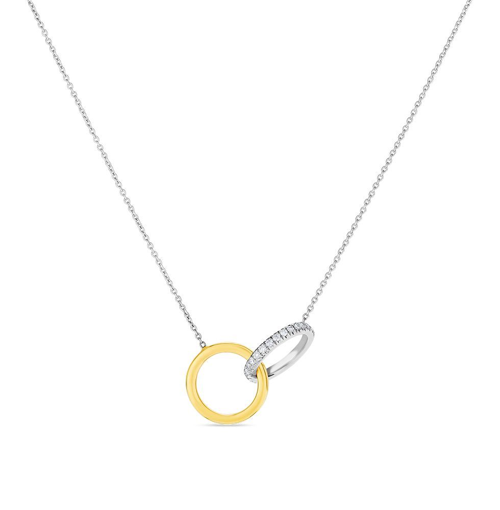 18K Gold Circle Diamond Pendant