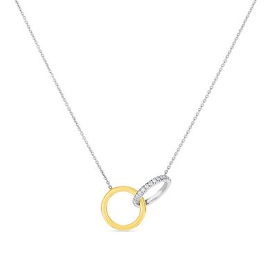 18K Gold Circle Diamond Pendant