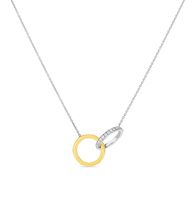 18K Gold Circle Diamond Pendant