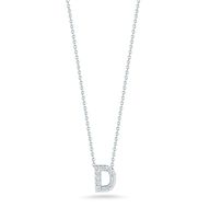 18K Gold Love Letter D Pendant with Diamonds