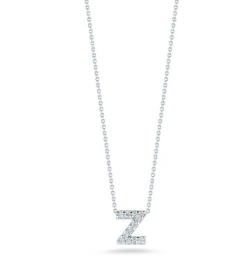 18K Gold Love Letter Z Pendant with Diamonds