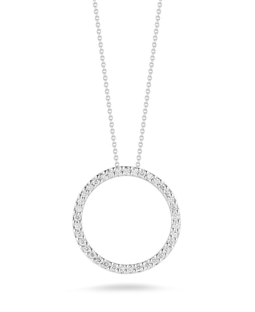 18K Gold Small Diamond Circle Pendant