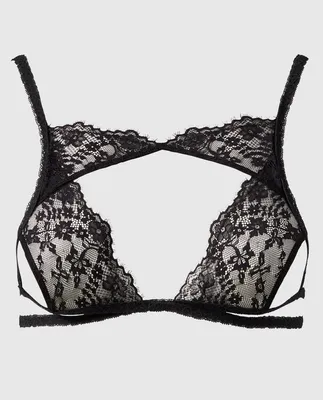 High Neck Unlined Lace Bra