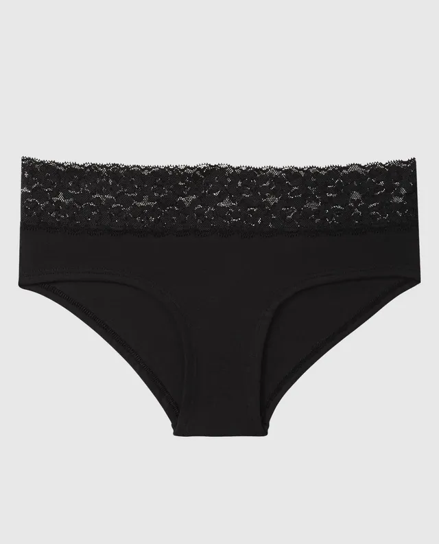 Buy La Senza Remix Cotton LACE Thong Panty (m) Black at