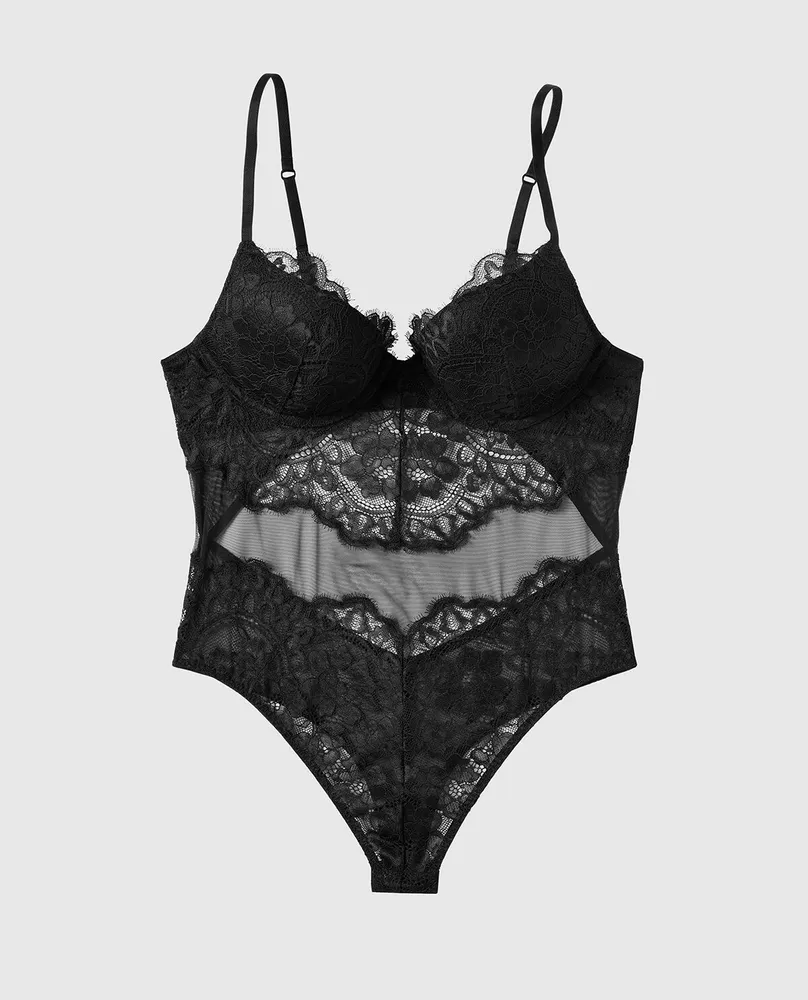 Mesh & Lace Push Up Teddy