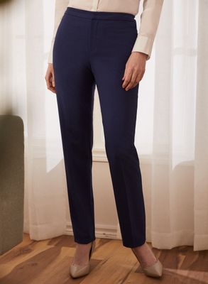 Louben - Pantalon coupe moderne à jambe droite pour femme Bleu