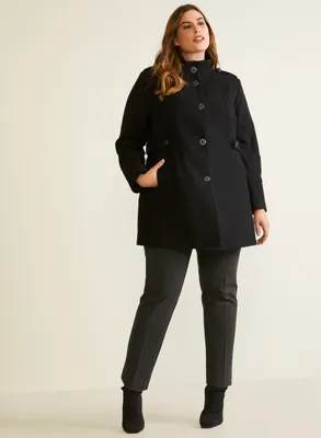 manteau molleton femme noir