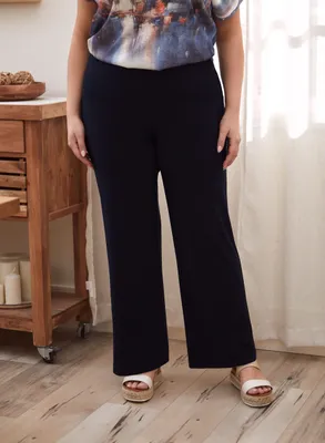 Laura plus - Pantalon pull-on à jambe large pour femme taille