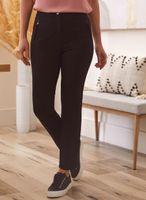 Laura Petites - Pantalon coupe signature à poches zippées pour femme taille petite Noir