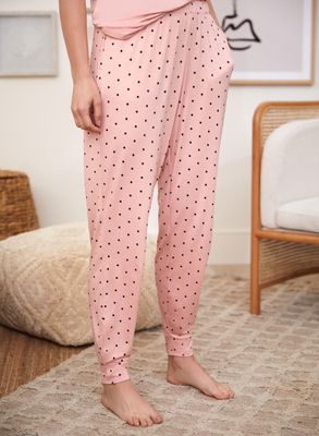 Laura - Pantalon de pyjama à pois pour femme Rose