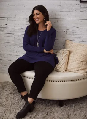 Laura plus - Pull coupe tunique en tricot pour femme taille